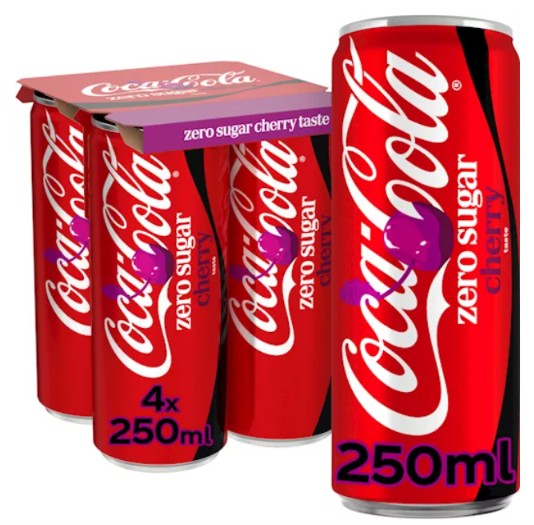 Coca Cola Zero Cherry 4-pack Blik 4x 25cl