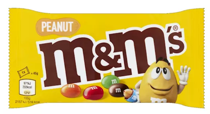 M&M's Pinda zakje 45gr (per 24)