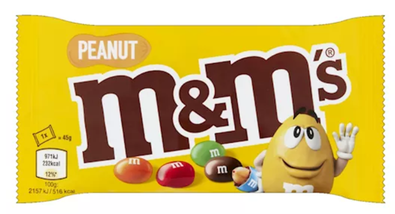 M&M's Pinda zakje 45gr (per 24)