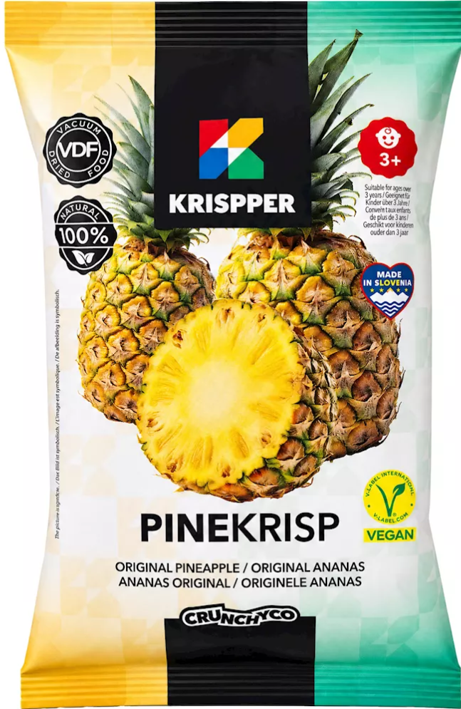 Krispper Fruitchips Ananas zakje 19gr
