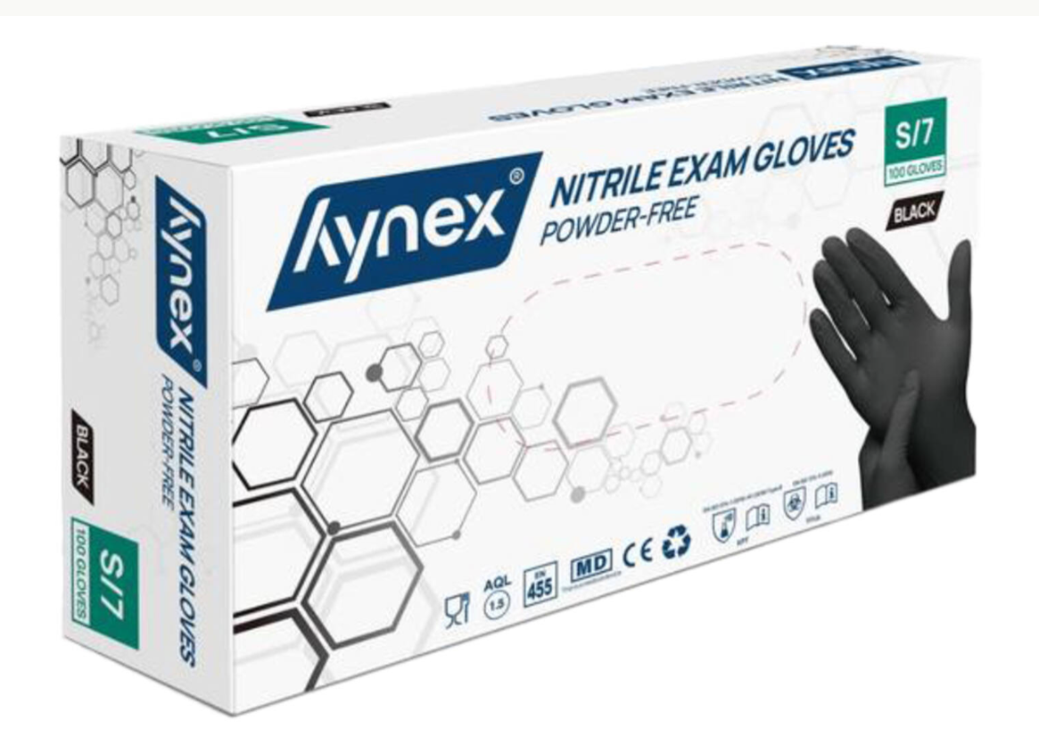 Handschoen Zwart - Nitril ongep. Maat- S