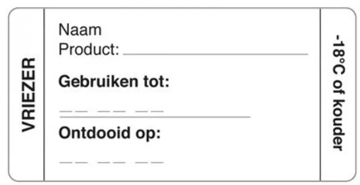 Sticker label Vriezer Rol 250st.