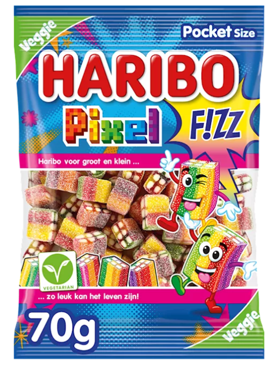 Haribo Pixel F!ZZ (Veggie) zakje 28x70gr