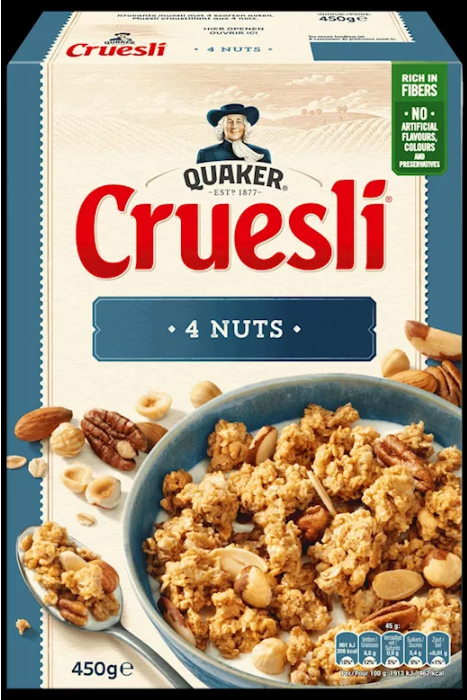 Quaker Cruesli 4 Noten pak 450gr