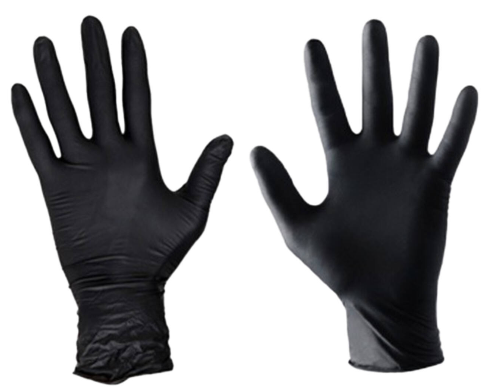 Nitril handschoen zwart ongep. Maat-M